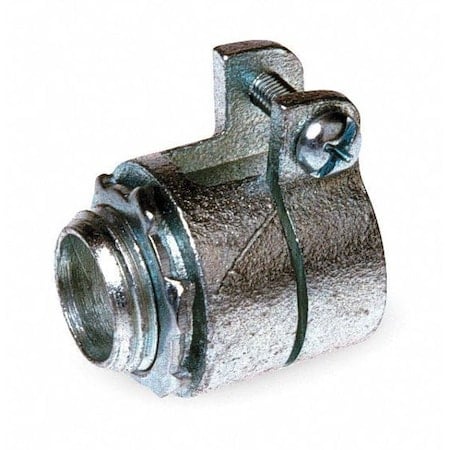 Conduit Fitting Grounding Connector, 3/4 in, Push-On, Iron, Electro Zinc Plated, Gray MPN:2103
