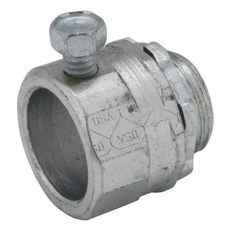 EMT Grounding Connector, 4 in, Set Screw, Steel, Zinc Plated, Gray MPN:2146
