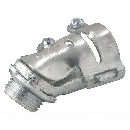 AC/MC Connector, 3/8 in, Push-On, Malleable Iron, Electro Zinc Plated MPN:2221