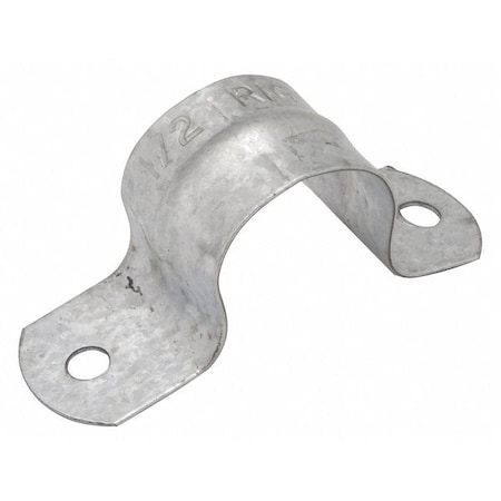Two Hole Strap, Conduit Use, 4 in, Steel, Zinc Plated MPN:2242