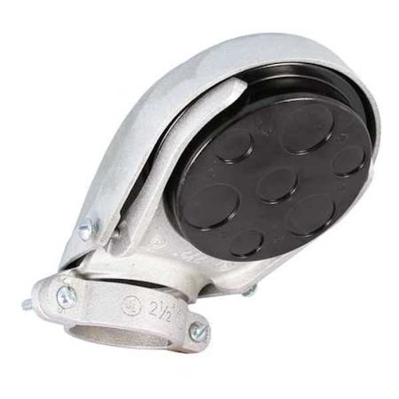 EMT/IMC Cap, 2-1/2 in, Snap-On, Aluminum, Plain, Natural MPN:2410
