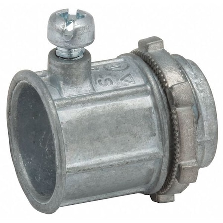 EMT Grounding Connector, 3/4 in, Set Screw, Zinc Alloy, Plain, Gray MPN:2603