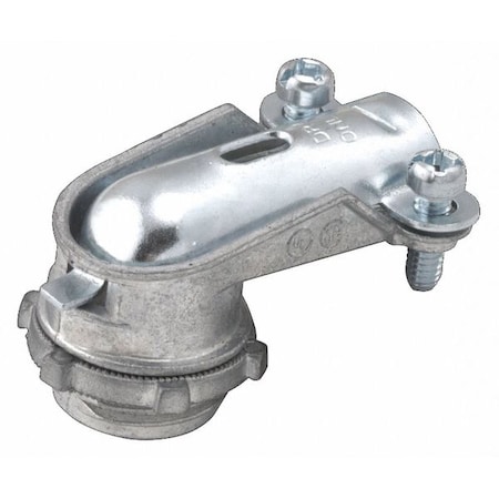 Flexible AC/MC Grounding Connector, 1-1/4 in, Push-On, Zinc Alloy, Plain, Gray MPN:2695