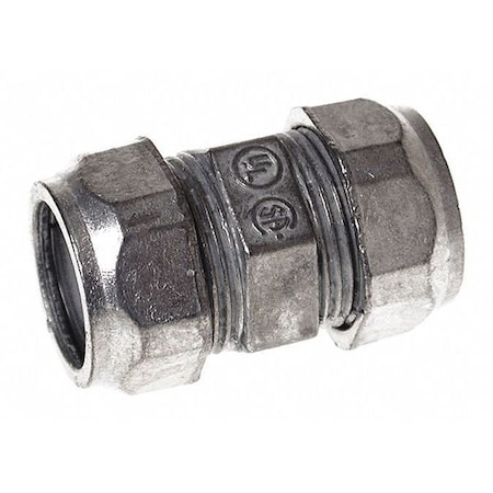 EMT Coupling, 1/2 in, Compression, Zinc Alloy, Plain, Gray MPN:2822
