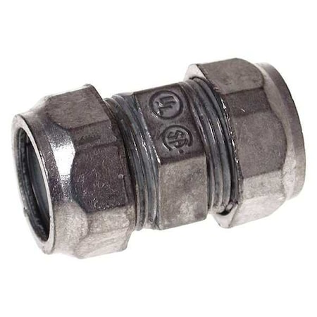 EMT Coupling, 3/4 in, Compression, Zinc Alloy, Zinc Plated, Gray MPN:2823