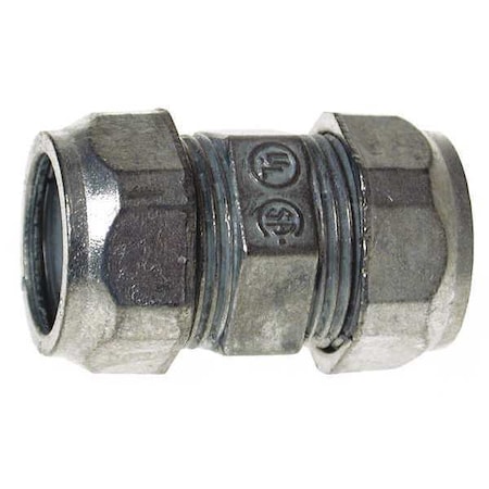 EMT Coupling, 2 in, Compression, Zinc Alloy, Plain, Gray MPN:2828