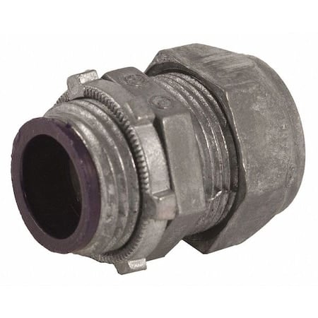 EMT Grounding Connector, 1/2 in, Compression, Zinc Alloy, Plain, Gray MPN:2832