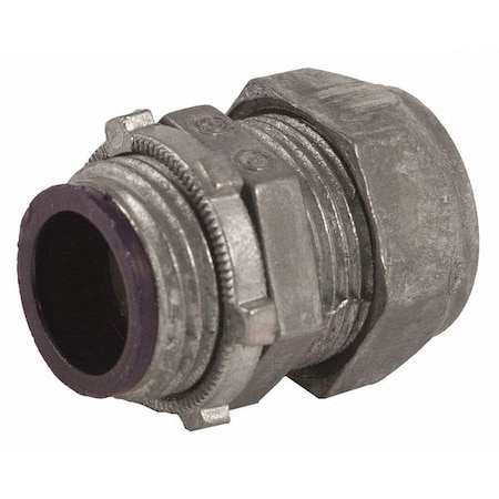 EMT Grounding Connector, 1 in, Compression, Zinc Alloy, Zinc Plated, Gray MPN:2834
