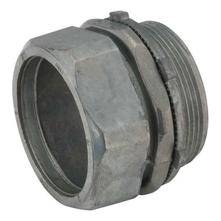 EMT Grounding Connector, 2-1/2 in, Compression, Zinc Alloy, Zinc Plated, Gray MPN:2840