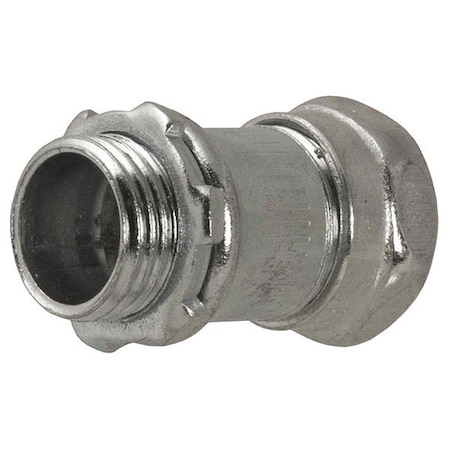 EMT Grounding Connector, 1/2 in, Compression, Steel, Plain, Gray MPN:2902