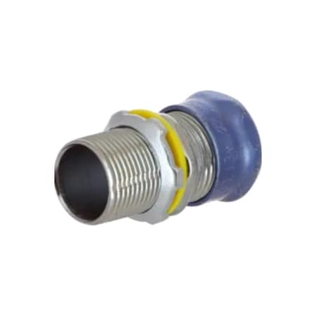 Conduit Fitting Connector, 3/4 in, Compression, Steel, Electro Zinc Plated MPN:2903RTE