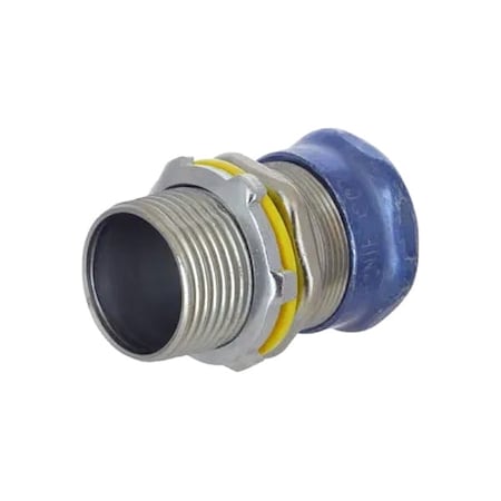 Conduit Fitting Connector, 1 in, Compression, Steel, Electro Zinc Plated MPN:2904RTE