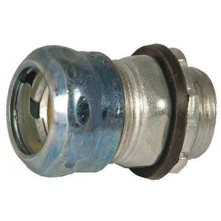 EMT Grounding Connector, 1-1/2 in, Compression, Steel, Zinc Plated, Blue; Gray MPN:2906RT