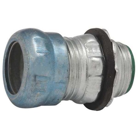EMT Grounding Connector, 3/4 in, Compression, Steel, Zinc Plated, Black; Gray MPN:2913RT