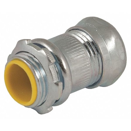 EMT Grounding Connector, 2 in, Compression, Steel, Zinc Plated, Gray MPN:2918