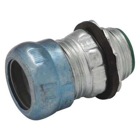 EMT Grounding Connector, 2 in, Compression, Steel, Plain, Black; Gray MPN:2918RT