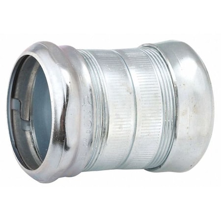 EMT Coupling, 1 in, Compression, Steel, Zinc Plated, Gray MPN:2924