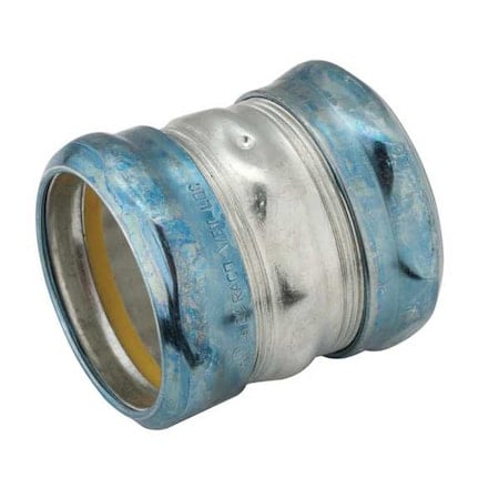 EMT Coupling, 2 in, Compression, Steel, Zinc Plated, Blue; Gray MPN:2928RT