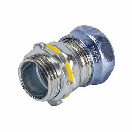 EMT Grounding Connector, 3 in, Compression, Steel, Zinc Plated, Gray MPN:2942RT