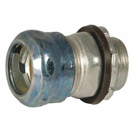 EMT Grounding Connector, 4 in, Compression, Steel, Zinc Plated, Gray MPN:2946RT