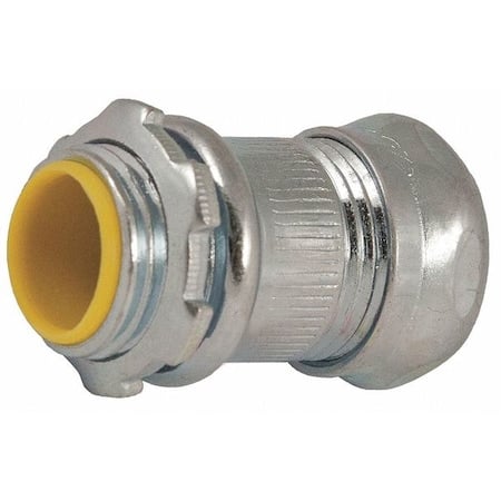 EMT Grounding Connector, 3-1/2 in, Compression, Steel, Electro Zinc Plated MPN:2964