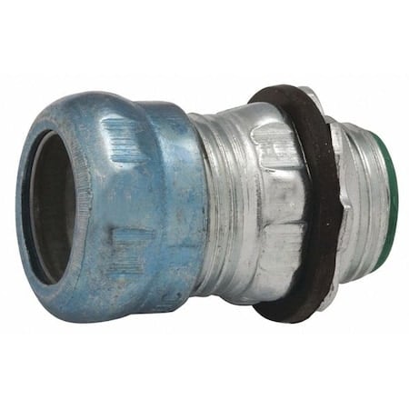 EMT Connector, 3-1/2 in, Compression, Steel, Electro Zinc Plated MPN:2964RT
