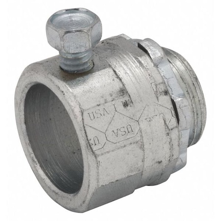 IMC/Rigid Grounding Connector, 2 in, Set Screw, Steel, Zinc Plated, Gray MPN:3008