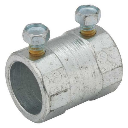IMC Coupling, 1-1/2 in, Set Screw, Steel, Zinc Plated, Gray MPN:3026