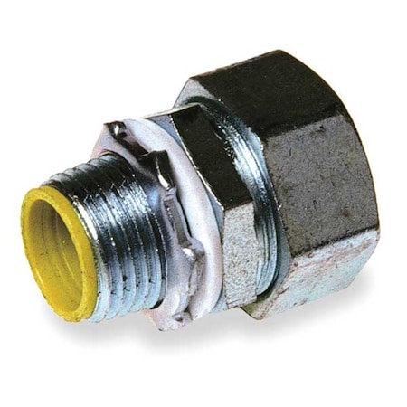 Conduit Fitting Connector, 3/8 in, Liquid-Tight, Steel, Electro Zinc Plated, Gray MPN:3511RAC