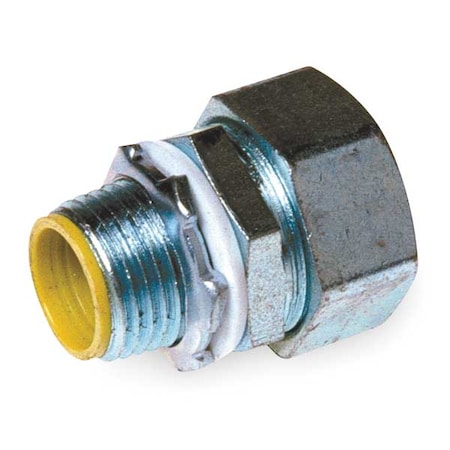 Conduit Fitting Connector, 3/4 in, Liquid-Tight, Steel, Electro Zinc Plated, Gray MPN:3513RAC