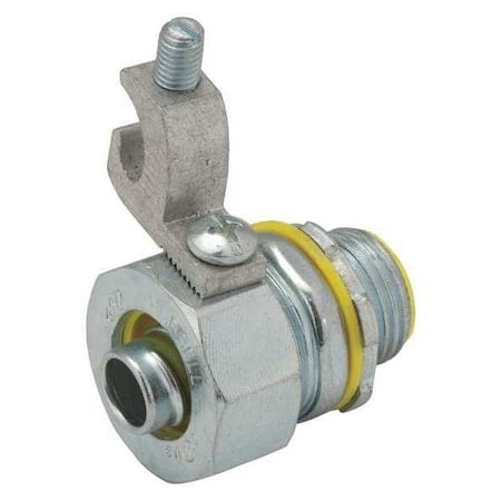 Conduit Fitting Connector, 3/8 in, Threaded, Steel, Electro Zinc Plated, Gray MPN:3541-3