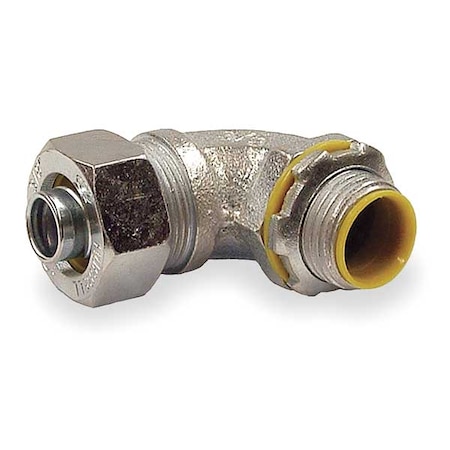 Conduit Fitting Connector, 3/8 in, Liquid-Tight, Steel, Electro Zinc Plated, Gray MPN:3541RAC