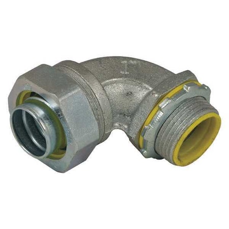 Conduit Fitting Connector, 1-1/4 in, Liquid-Tight, Steel, Electro Zinc Plated, Gray MPN:3545