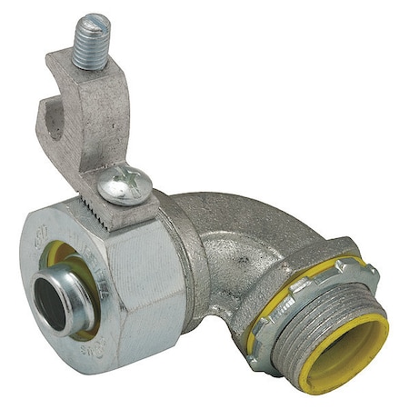 Conduit Fitting Connector, 1-1/2 in, Threaded, Steel, Electro Zinc Plated, Gray MPN:3546-3