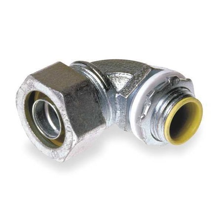Conduit Fitting Connector, 3 in, Liquid-Tight, Steel, Electro Zinc Plated, Gray MPN:3552