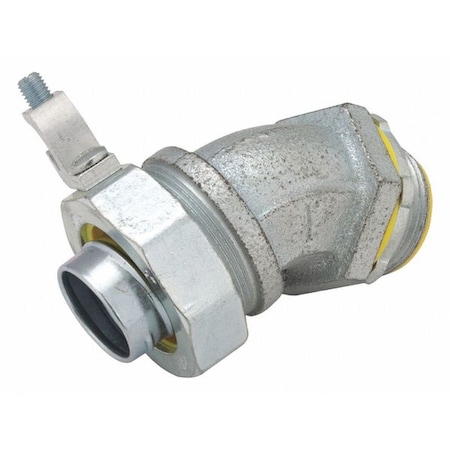 Liquidtight Conn, Ground Lug, 45 deg., 1