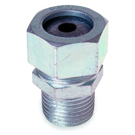 Liquid Tight Connector, 1/2in., Silver MPN:3702-1