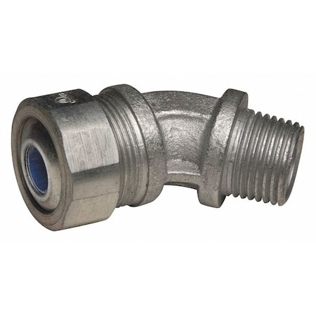 Conduit Fitting Cordgrip, 1/2 in, Liquid-Tight, Malleable Iron, Zinc Plated, Blue MPN:3745-2