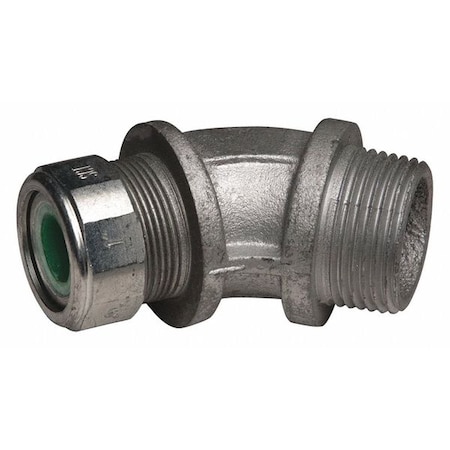 Conduit Fitting Cordgrip, 1 in, Liquid-Tight, Malleable Iron, Zinc Plated, Green MPN:3747-0
