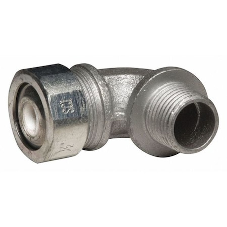 Conduit Fitting Cordgrip, 1/2 in, Liquid-Tight, Malleable Iron, Zinc Plated, White MPN:3794-1