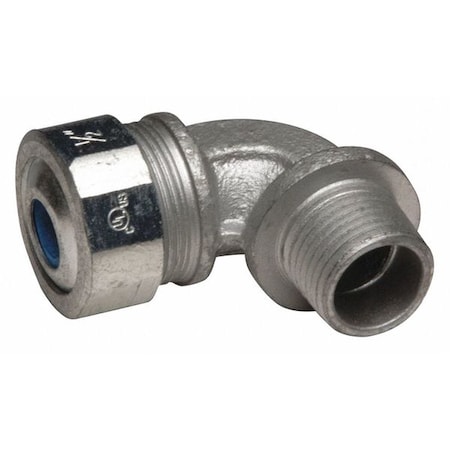 Conduit Fitting Cordgrip, 1/2 in, Liquid-Tight, Malleable Iron, Zinc Plated, Blue MPN:3794-2