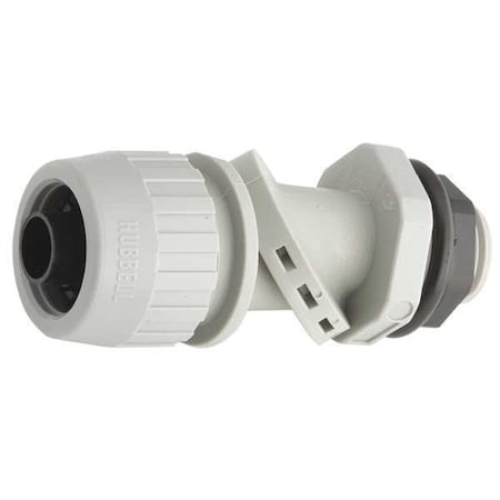 Conduit Fitting Connector, 3/8 in, Liquid-Tight, Nylon, Zinc Plated, Gray MPN:4731