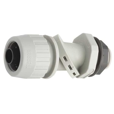 Conduit Fitting Connector, 1/2 in, Liquid-Tight, Nylon, Electro Zinc Plated, Gray MPN:4732