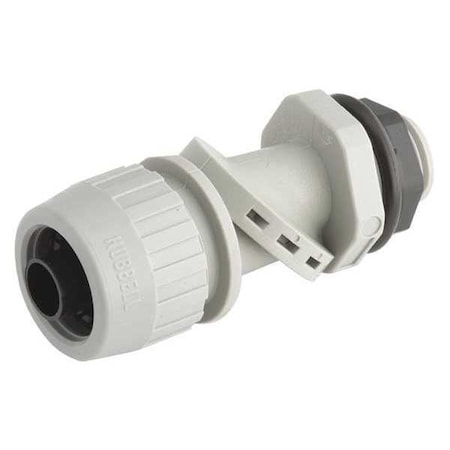Conduit Fitting Connector, 3/4 in, Liquid-Tight, Nylon, Zinc Plated, Gray MPN:4733