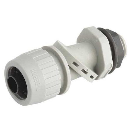Conduit Fitting Connector, 1 in, Liquid-Tight, Nylon, Electro Zinc Plated, Gray MPN:4734