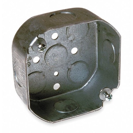 Electrical Box, 15.5 cu in, Octagon Box Type, 2 Gangs, Steel, Octagon Shape MPN:125
