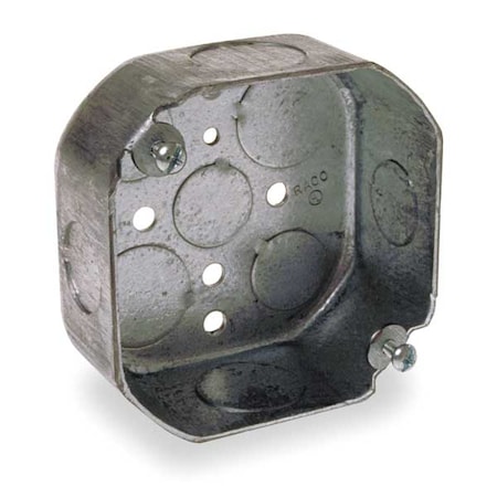 Electrical Box, 15.5 cu in, Octagon Box Type, 2 Gangs, Galvanized Steel, Octagon Shape MPN:127