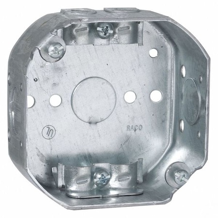 Electrical Box, 15.5 cu in, Octagon Box Type, 1 Gang, Steel, Octagon Shape MPN:145