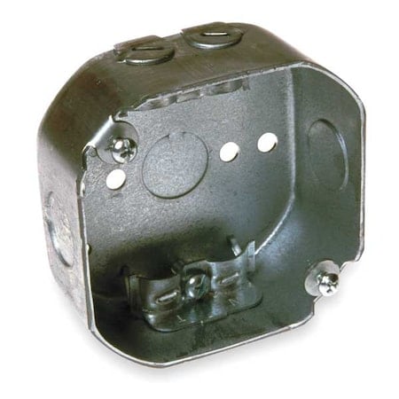 Electrical Box, 15.5 cu in, Octagon Box Type, 2 Gangs, Galvanized Steel, Octagon Shape MPN:146