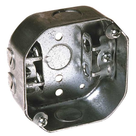 Electrical Box, 15.5 cu in, Octagon Box Type, 2 Gangs, Galvanized Steel, Octagon Shape MPN:153
